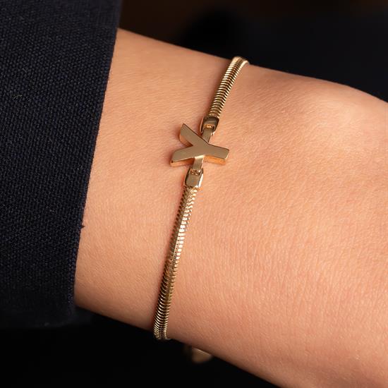 Y Harfli  Bileklik 14 Ayar Altın