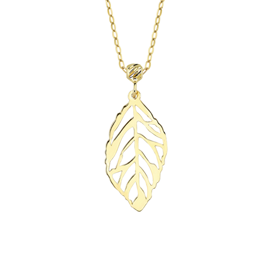 Yaprak Figürlü 14 Ayar Altın Kolye