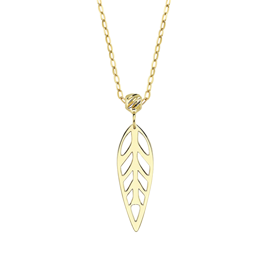 Yaprak Figürlü 14 Ayar Altın Kolye