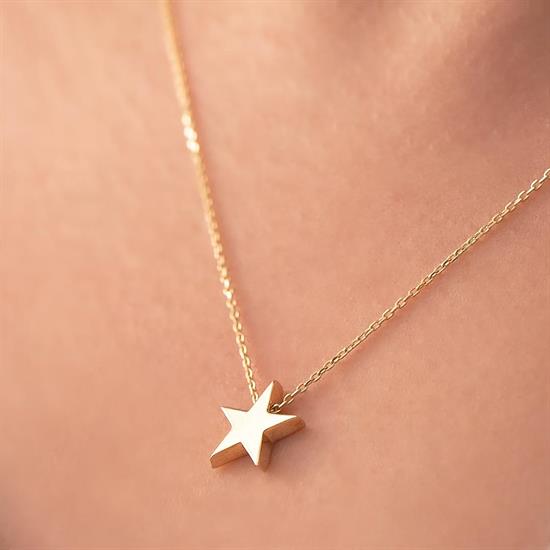 Yıldız Minimal Kolye 14 Ayar Altın