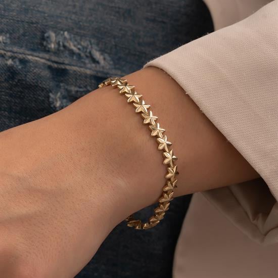 Yıldız Model 14 Ayar Altın Bileklik