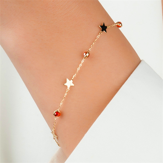 Yıldız Motifli 14 Ayar Altın Minimal Bileklik