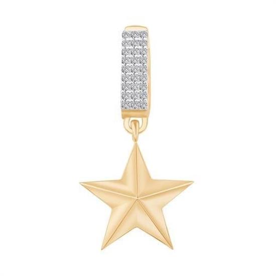 14 Ayar Altın Yıldız Sallantılı 9Mm Bileklik Charm