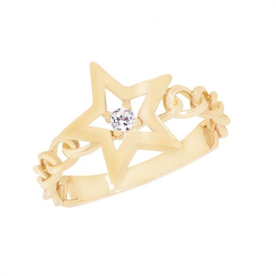 Yıldız Zincir Modeli 14 Ayar Altın Yüzük