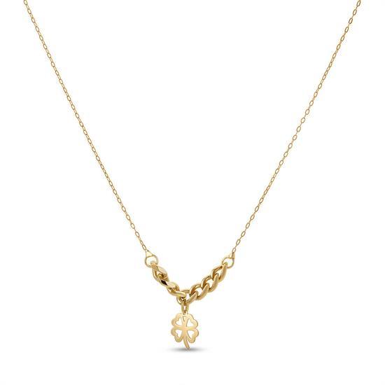 Yonca Sallantılı 14 Ayar Altın Kolye