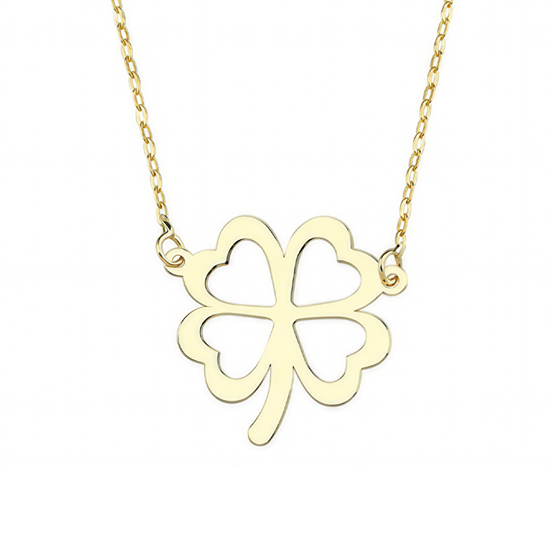 Yonca Minimal 14 Ayar Altın Kolye