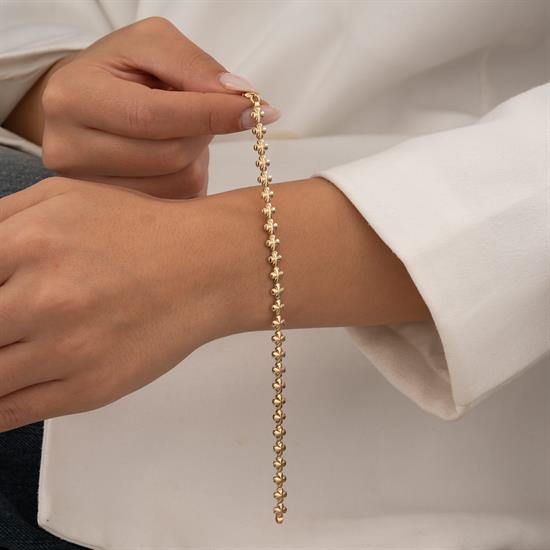 Yonca Figürlü 14 Ayar Altın Bileklik