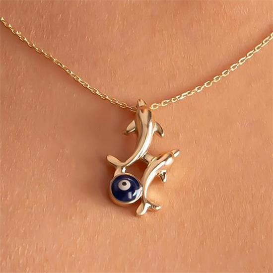 Yunus Balığı 14 Ayar Altın Kolye