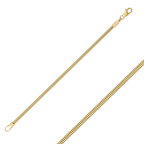 1mm Yuvarlak Balıksırtı Model  14 Ayar Altın Bileklik