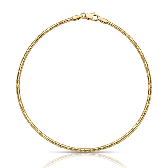 1mm Yuvarlak Balıksırtı Model  14 Ayar Altın Bileklik