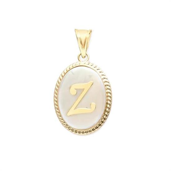 Z Harfi Sedefli 14 Ayar Altın Kolye Ucu