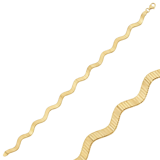 Zigzag Model 14 Ayar Altın Bileklik