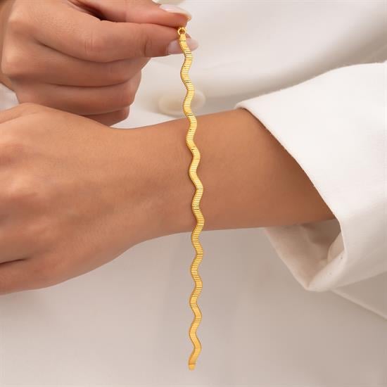 Zigzag Model 14 Ayar Altın Bileklik