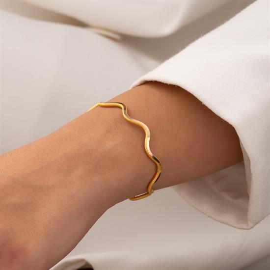 Ajda Zigzag Model 14 Ayar Altın Bilezik