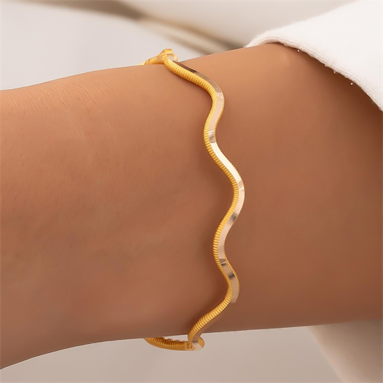 Ajda Zigzag Model 14 Ayar Altın Bilezik