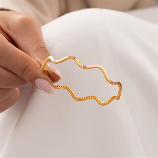 Ajda Zigzag Model 14 Ayar Altın Bilezik