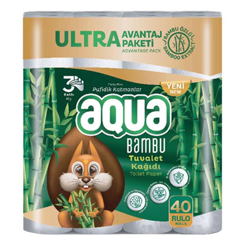 Aqua Bambu Tuvalet Kağıdı 40'lı 3 Kat