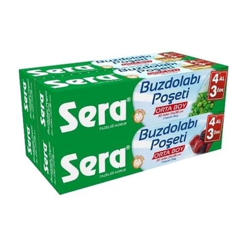 Sera Buzdolabı Poşeti 4 Al 3 Öde Orta Boy