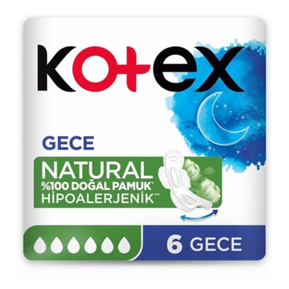 Kotex Natural Gece 6'lı
