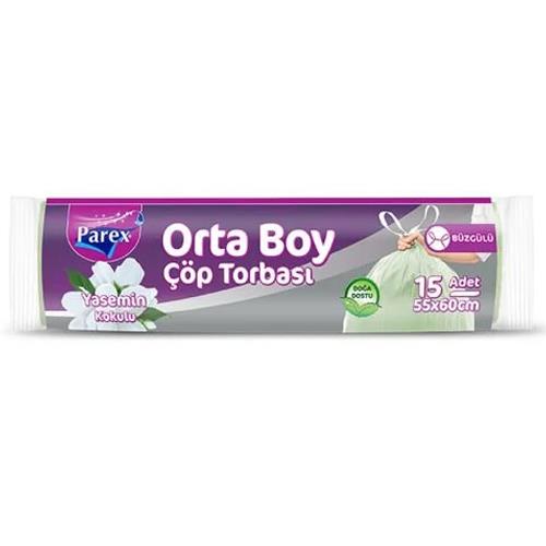 Parex Büzgülü Çöp Torbası Orta Boy 15 Adet