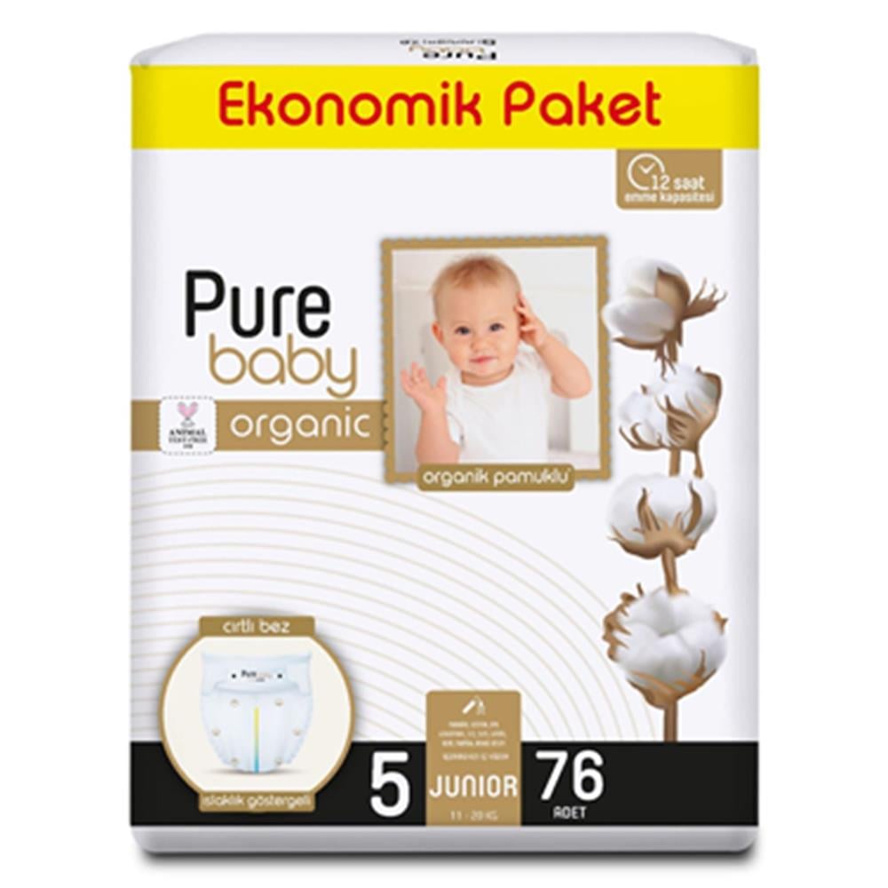 Pure Baby 5 No Junior 76 Adet Çocuk Bezi