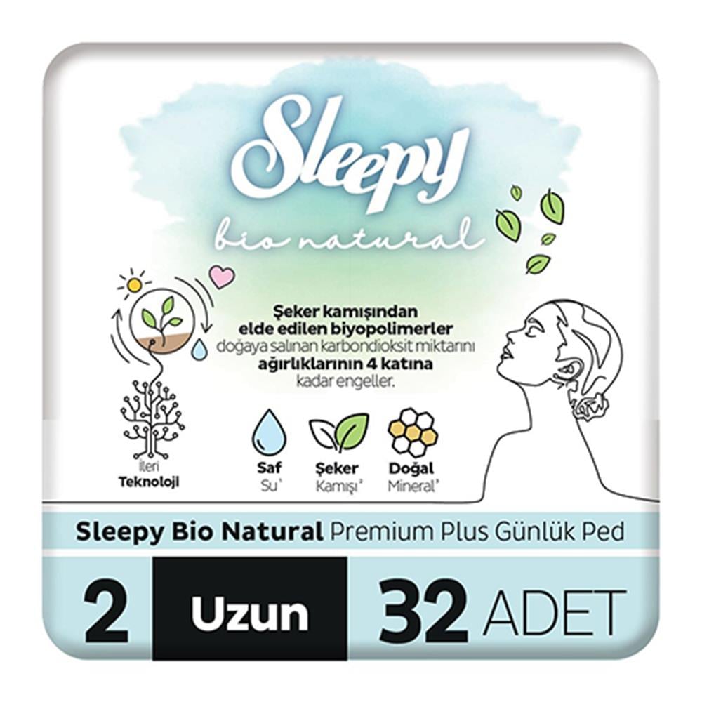 Sleepy Bio Naturel Günlük Ped Uzun 32'li