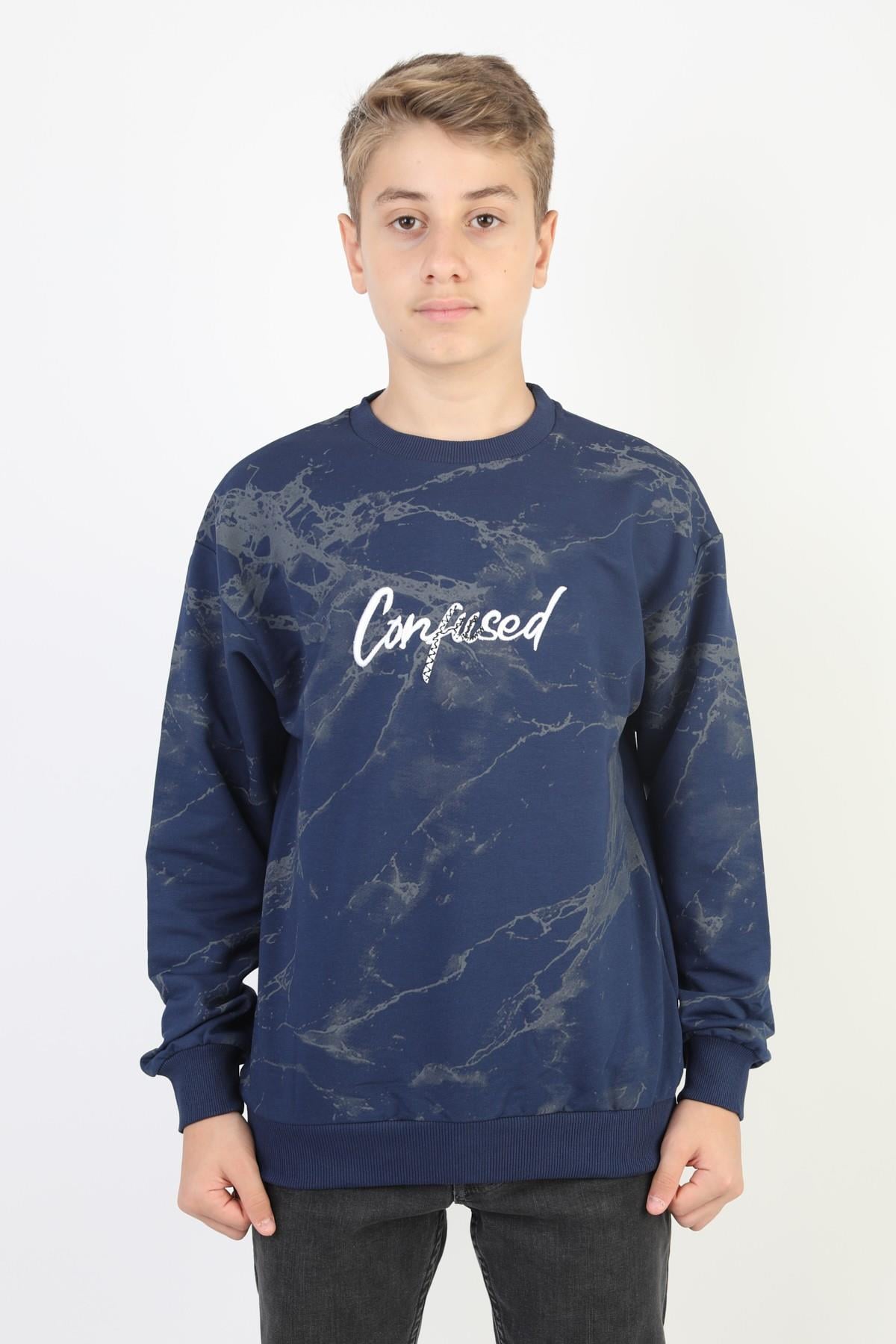 2 İplik Baskılı Erkek Çocuk Sweatshirt