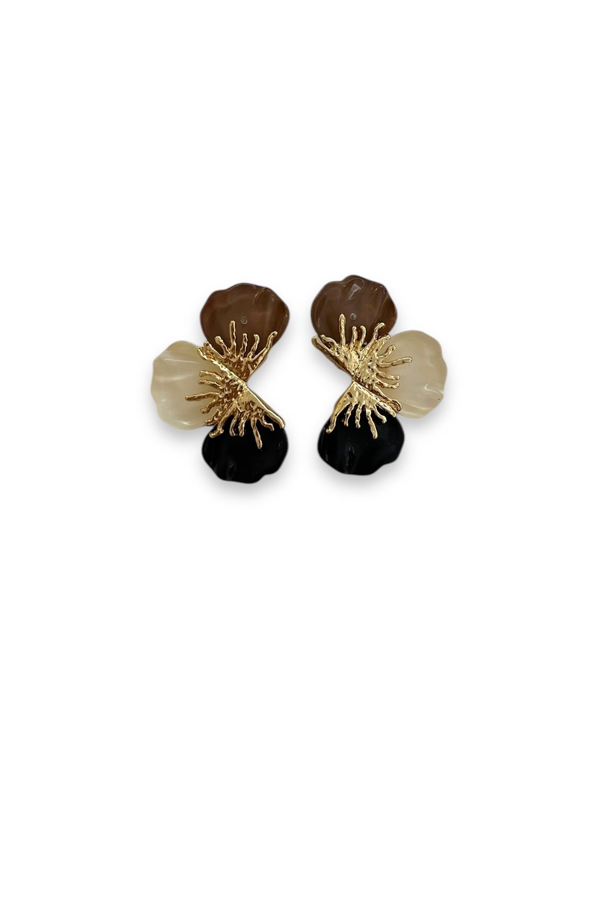 Çiçek Figürlü Kemik Küpe