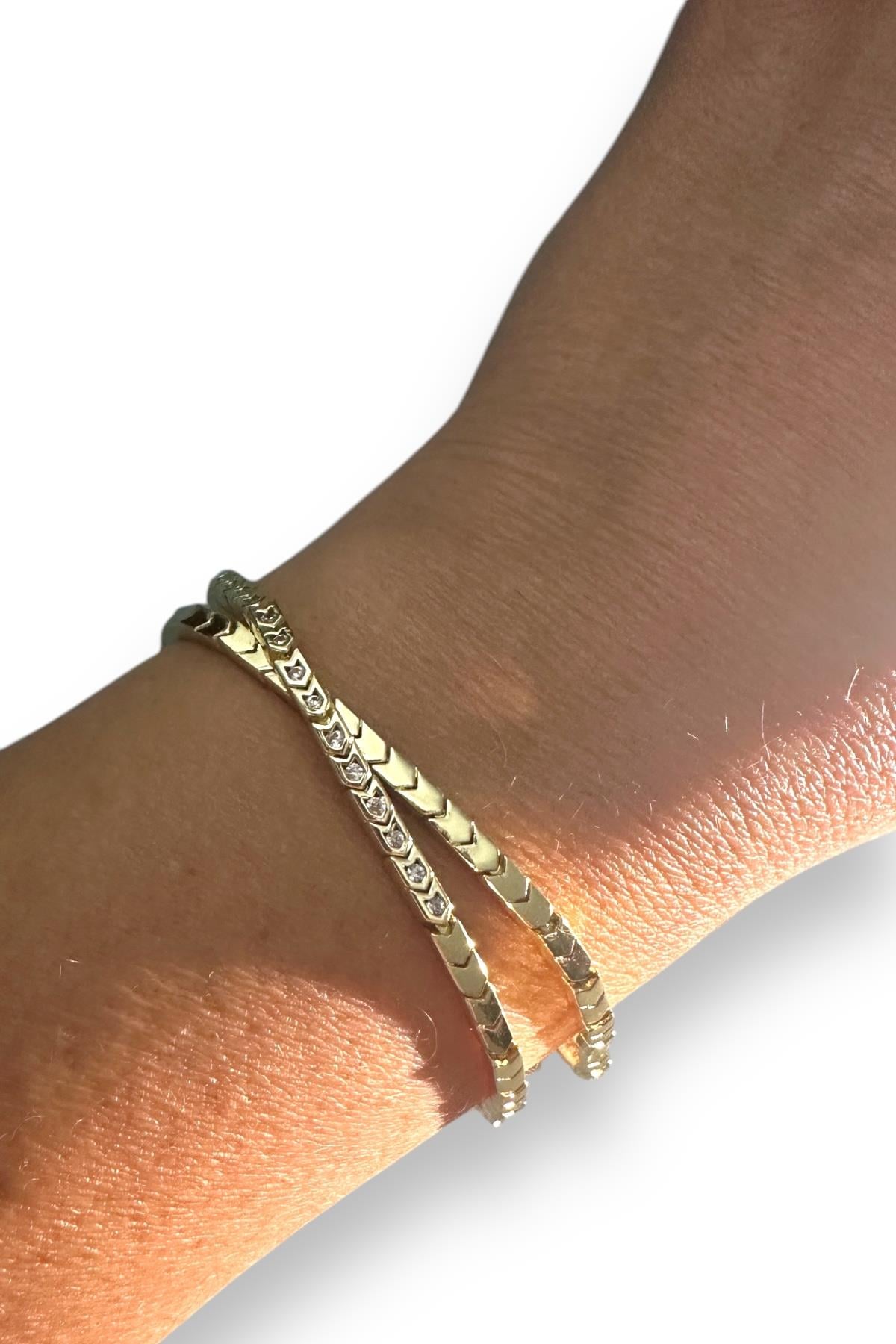 Çift Tur Gold Bileklik