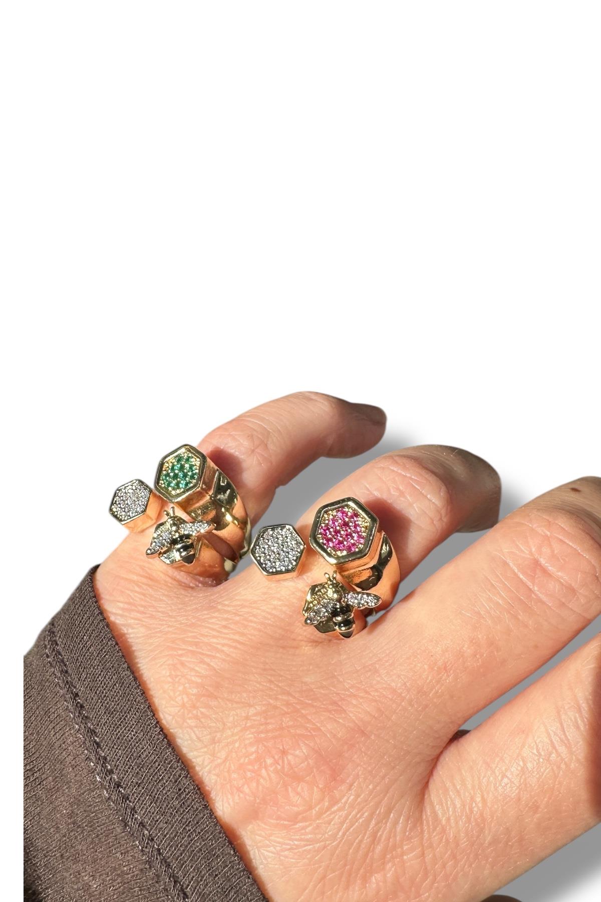 Happy Bee Tasarım Yüzük 