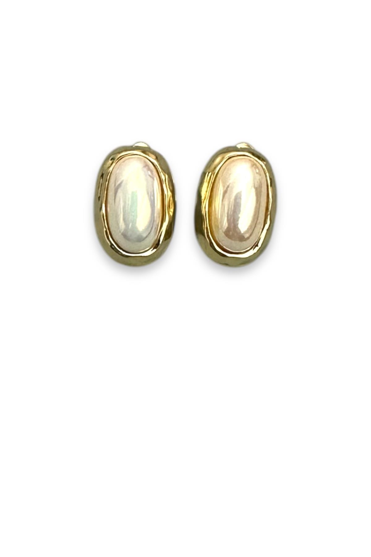 Oval Model İnci Küpe