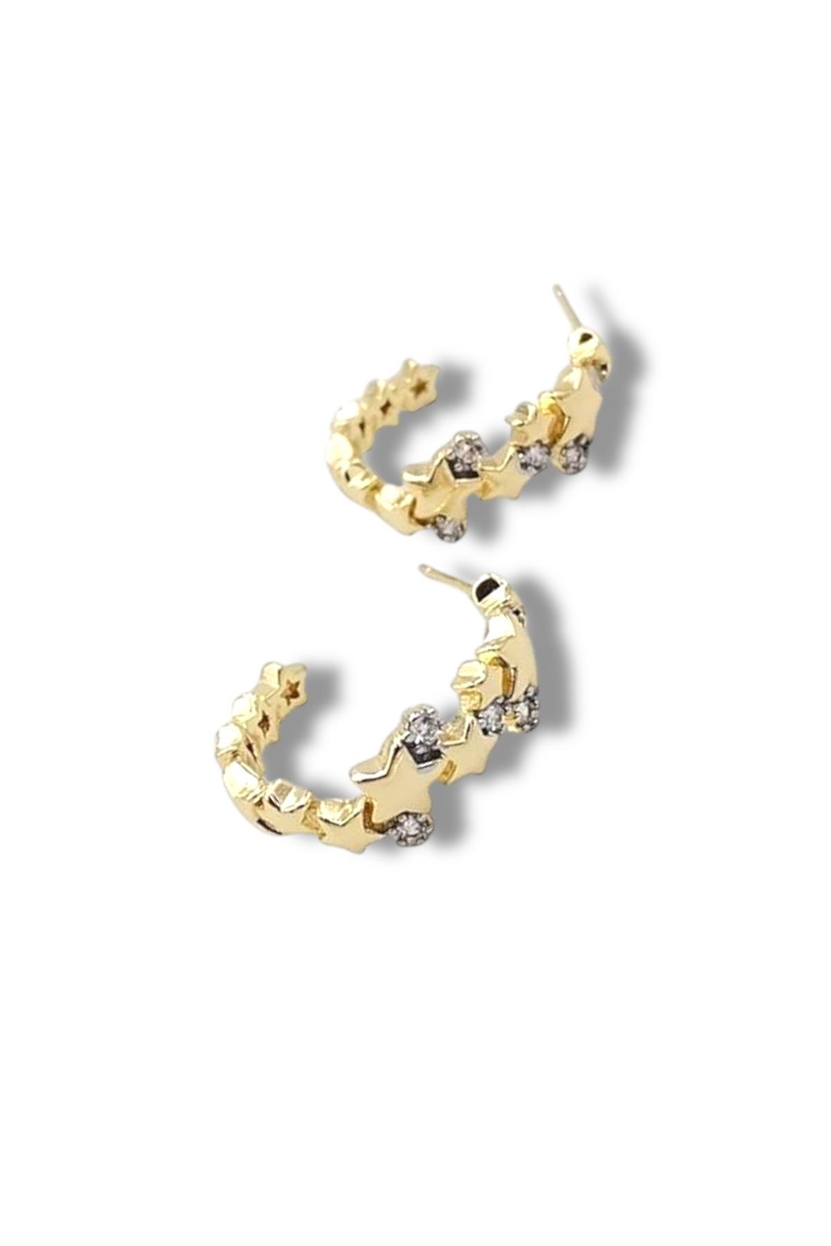 Yıldız Detaylı Halka Küpe