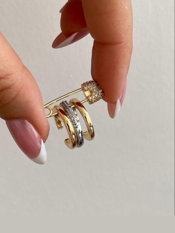 üçlü çengel iğne earcuff