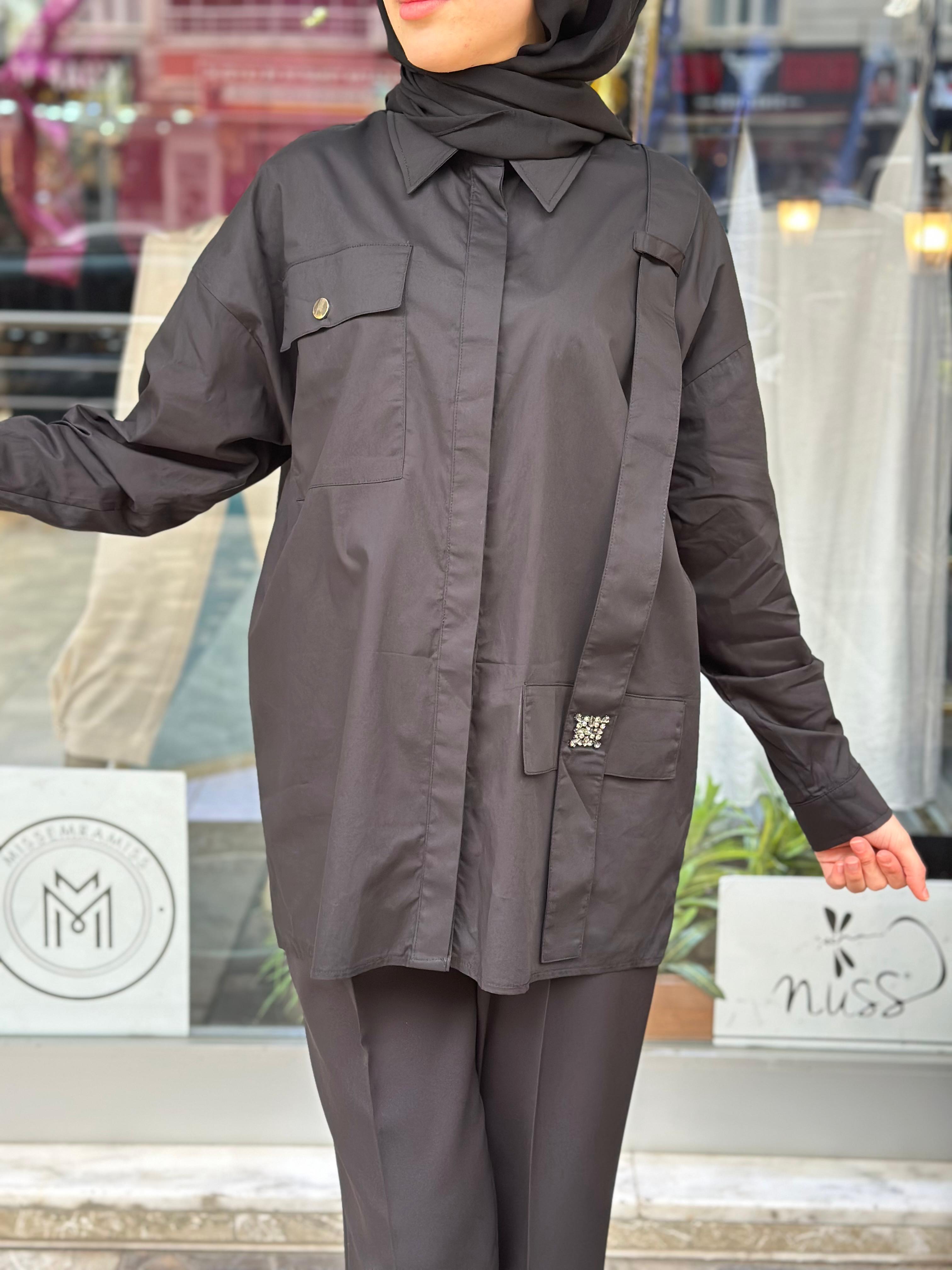 CEREMONY SOL TARAFI ASKI DETAYLI PAPER TOUCH GÖMLEK