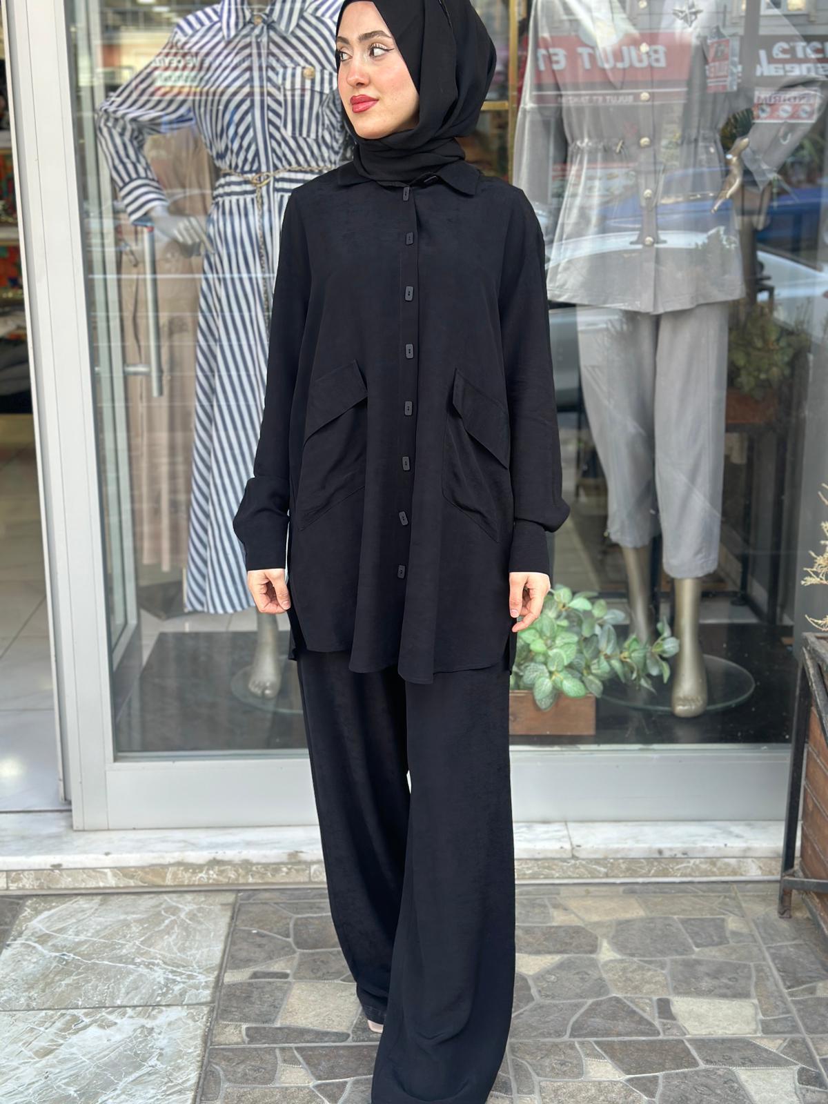 CLOCHE JASMİN TAKIM SİYAH