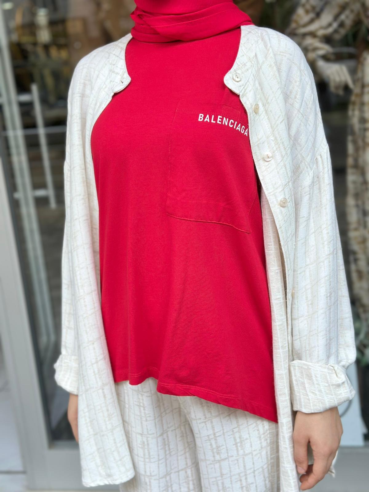 İTHAL İÇLİK BALENCIAGA KIRMIZI 