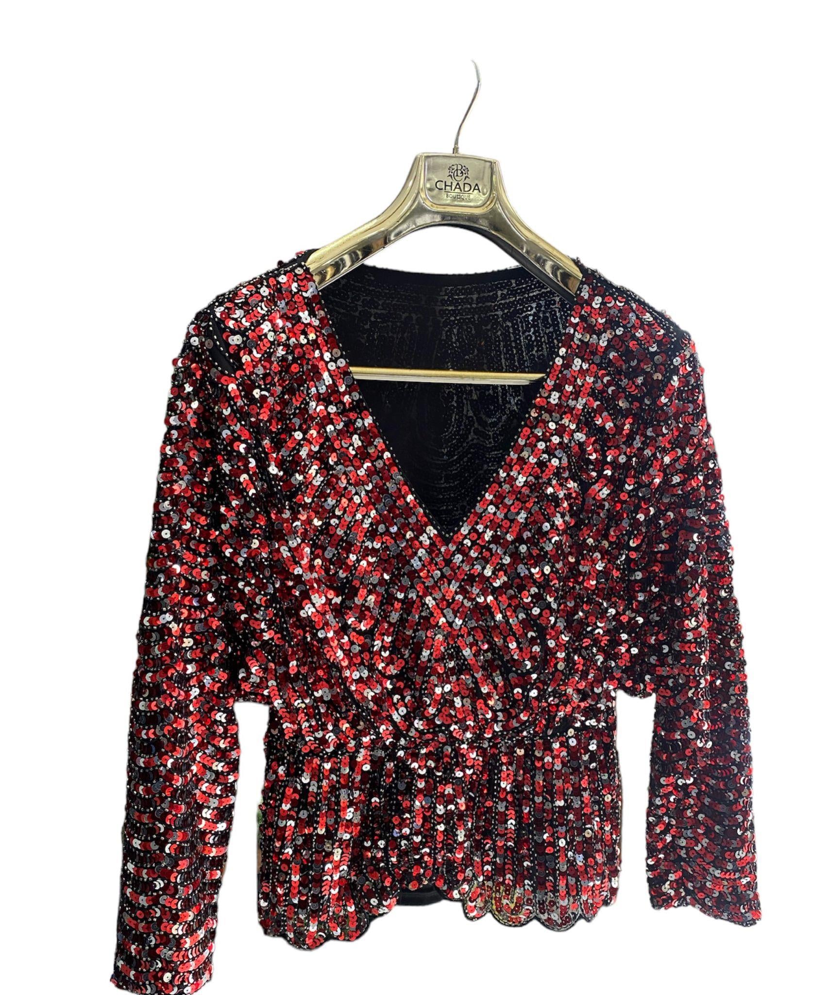 İTHAL PAYETLİ BLUZ 