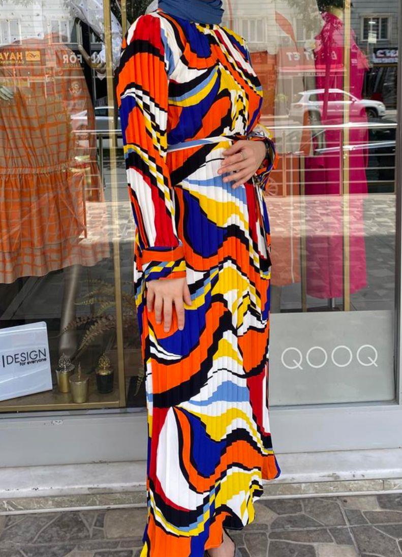 İTHAL PLİSELİ ELBİSE 