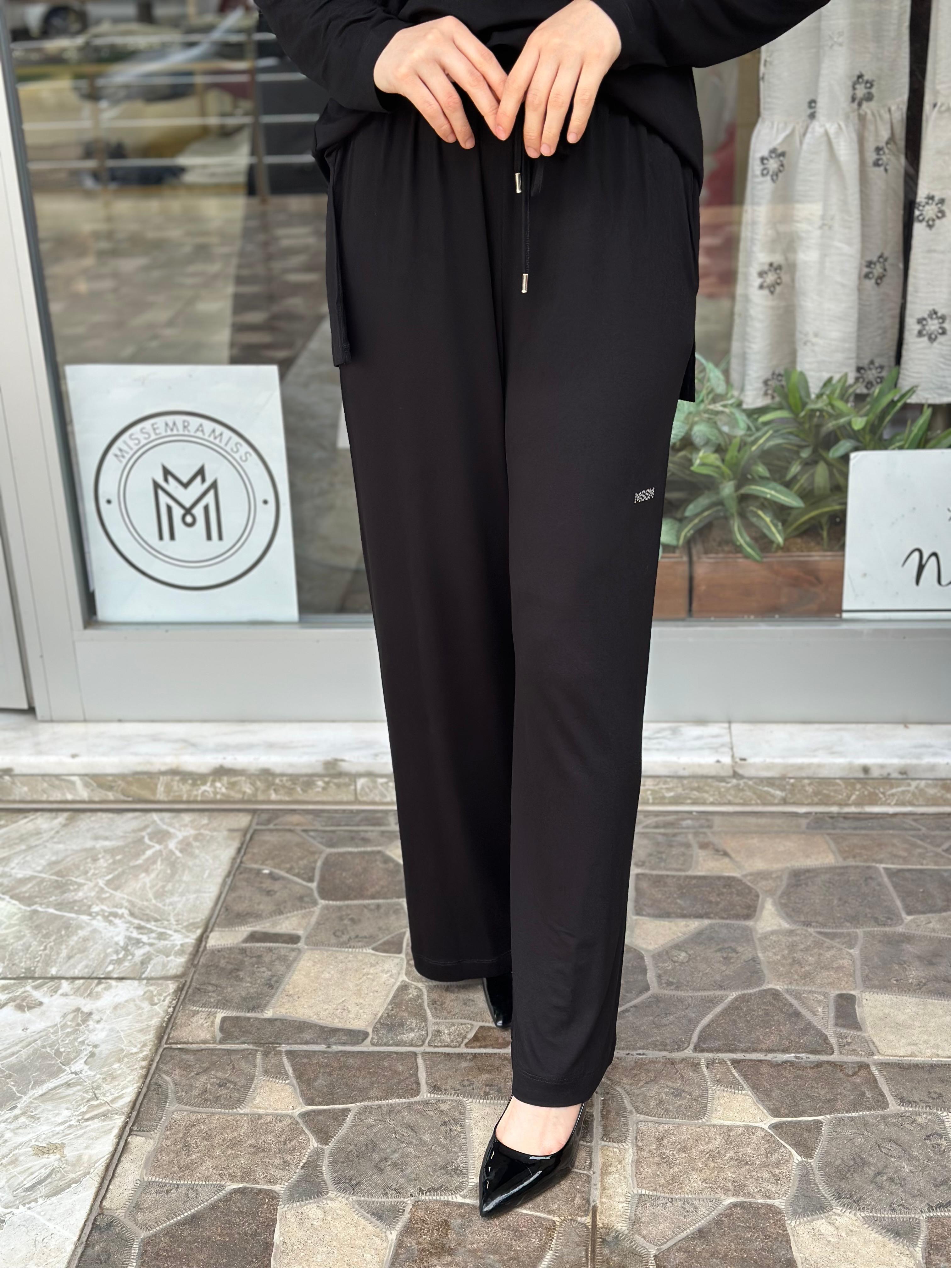 MİSSEMRAMİSS MSSM TAŞLI PANTOLON SİYAH