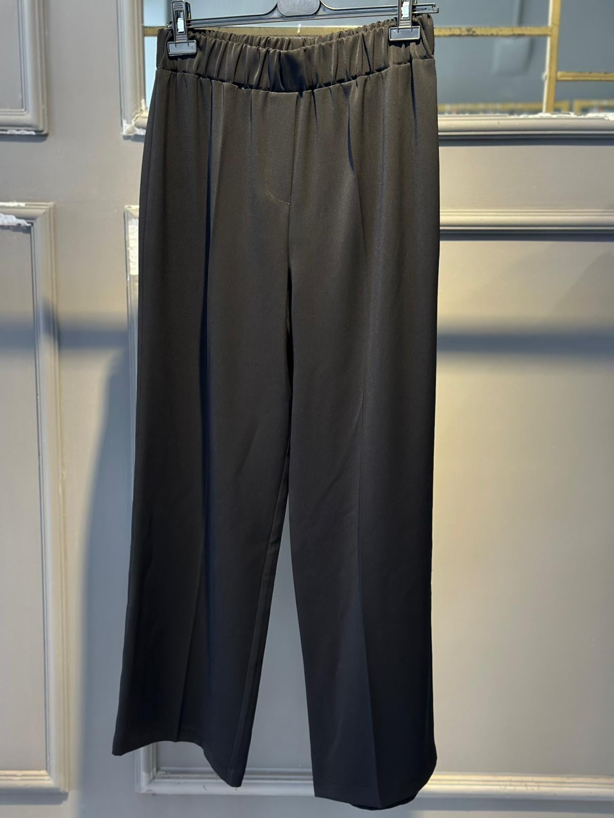 SENTEZ COLMAR BELİ LASTİKLİ GENİŞ PAÇA PANTOLON SİYAH 
