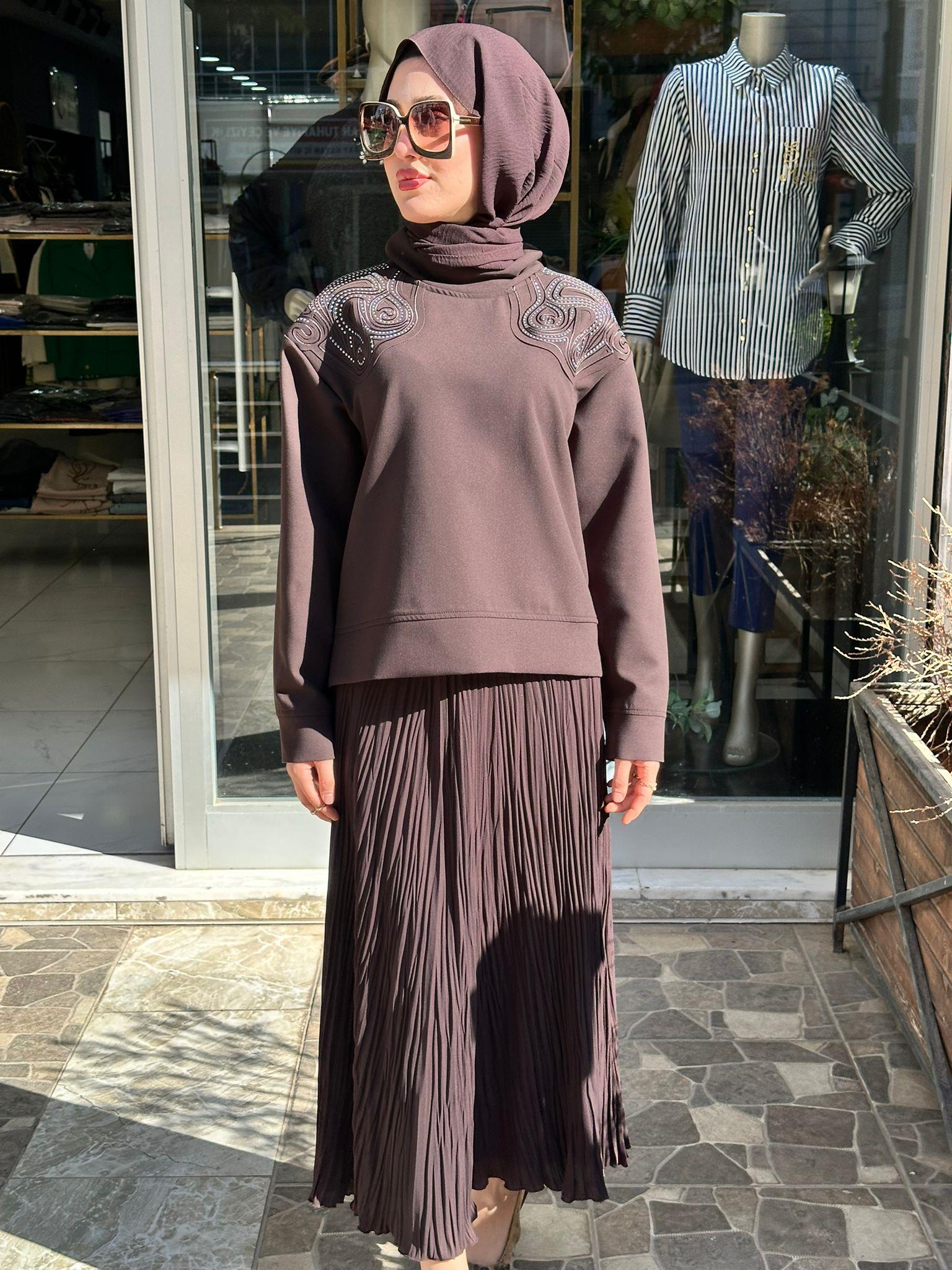 VENÖVE LULU SWEATSHIRT KAHVERENGİ