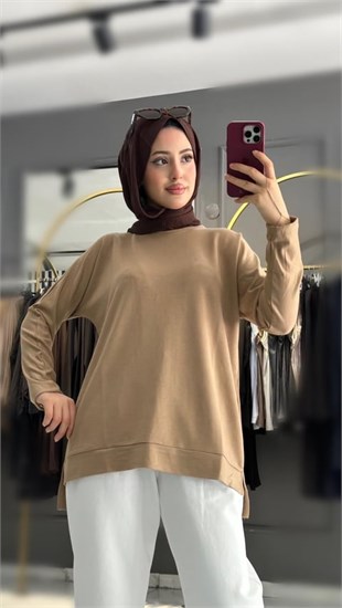 MİSSEMRAMİSS İPEK PAMUK BLUZ CAMEL 