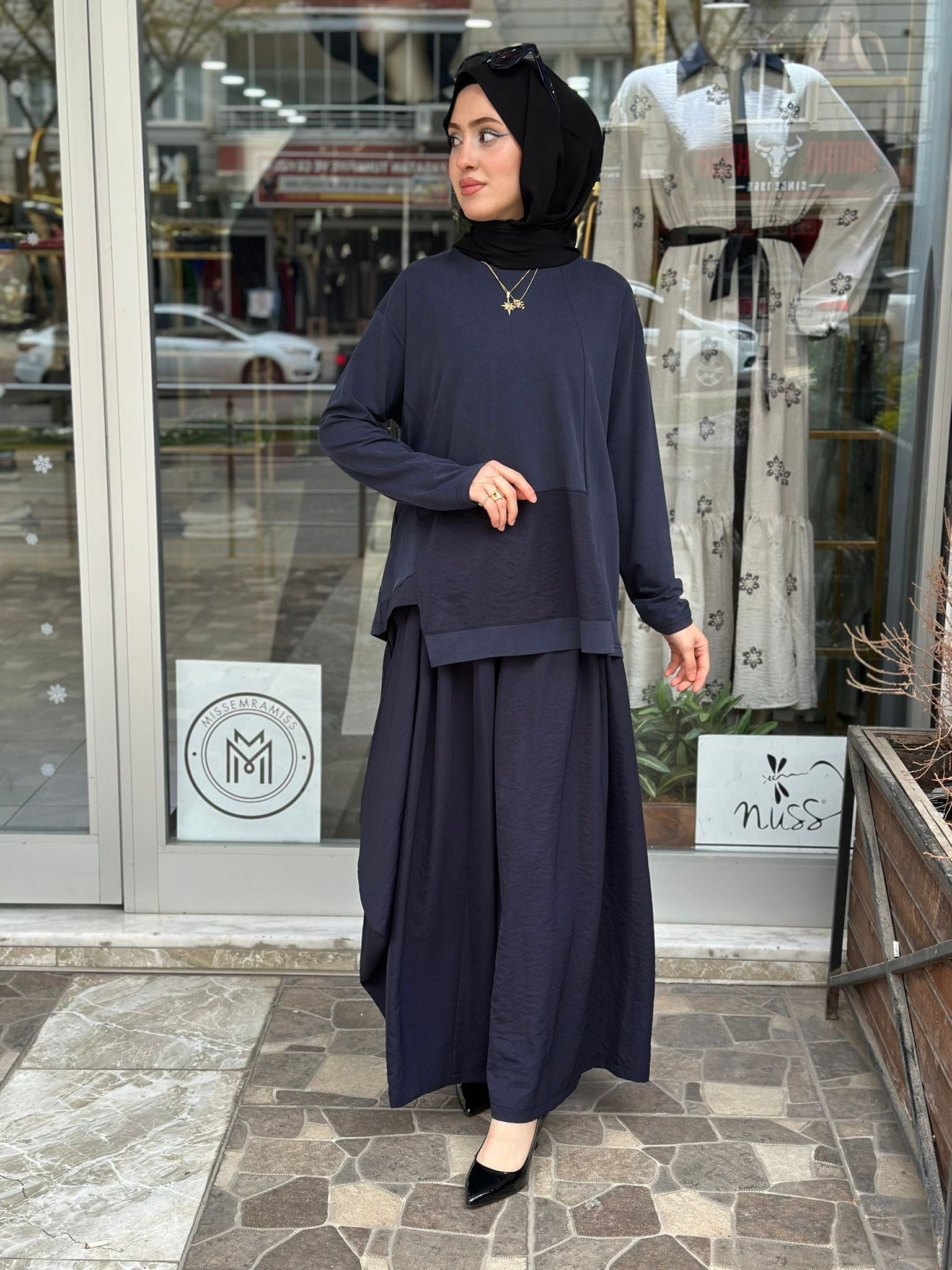 CEREMONY BAMBU PANTOLONLU TAKIM  LACİVERT