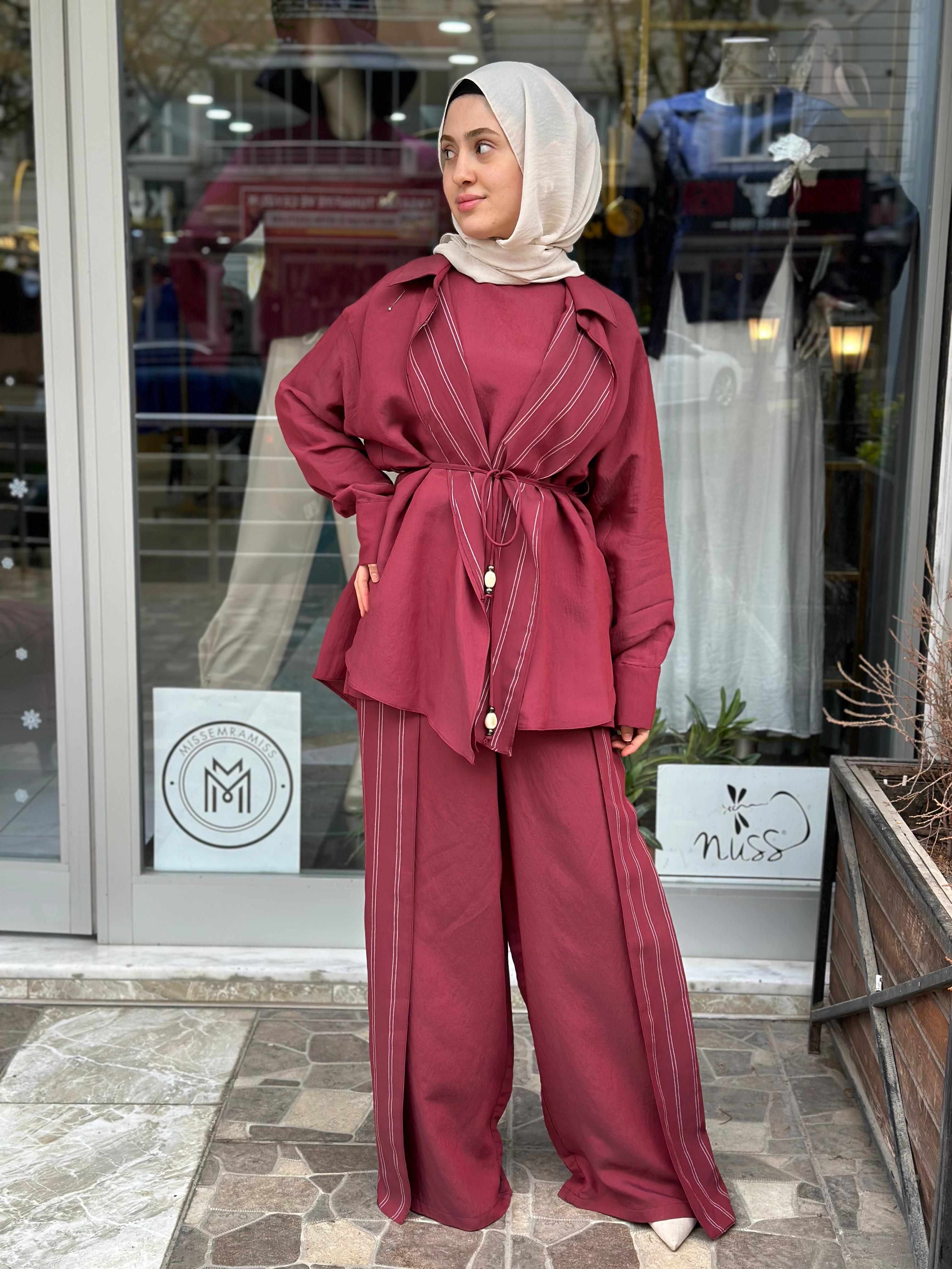 CEREMONY MİRANDA 3LÜ TAKIM BORDO 