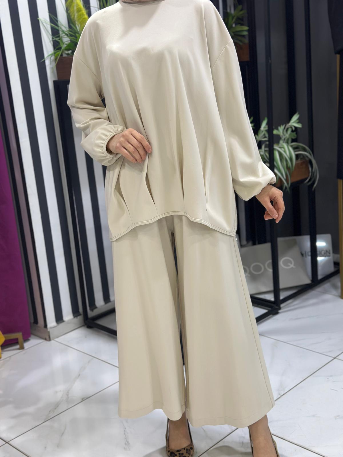 CLOCHE MİRA BOL PANTOLON TAŞ 