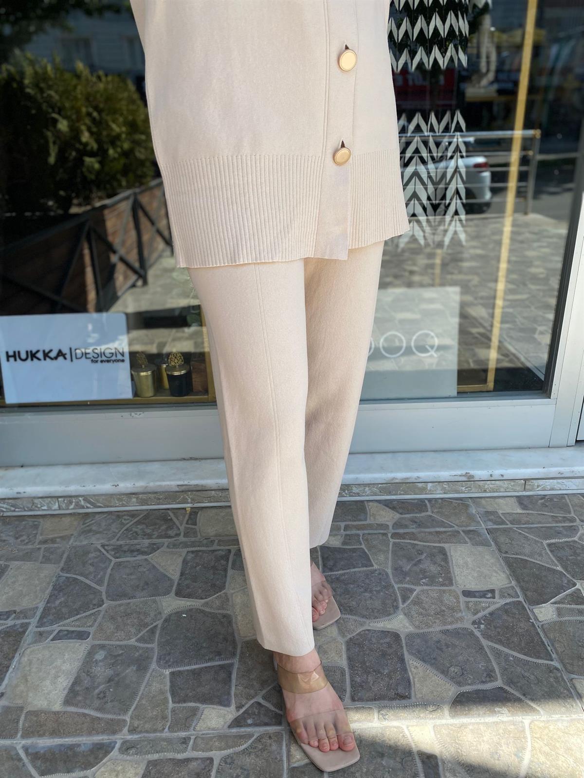 ELEGANTE PAMUKLU TRİKO PANTOLON TAŞ