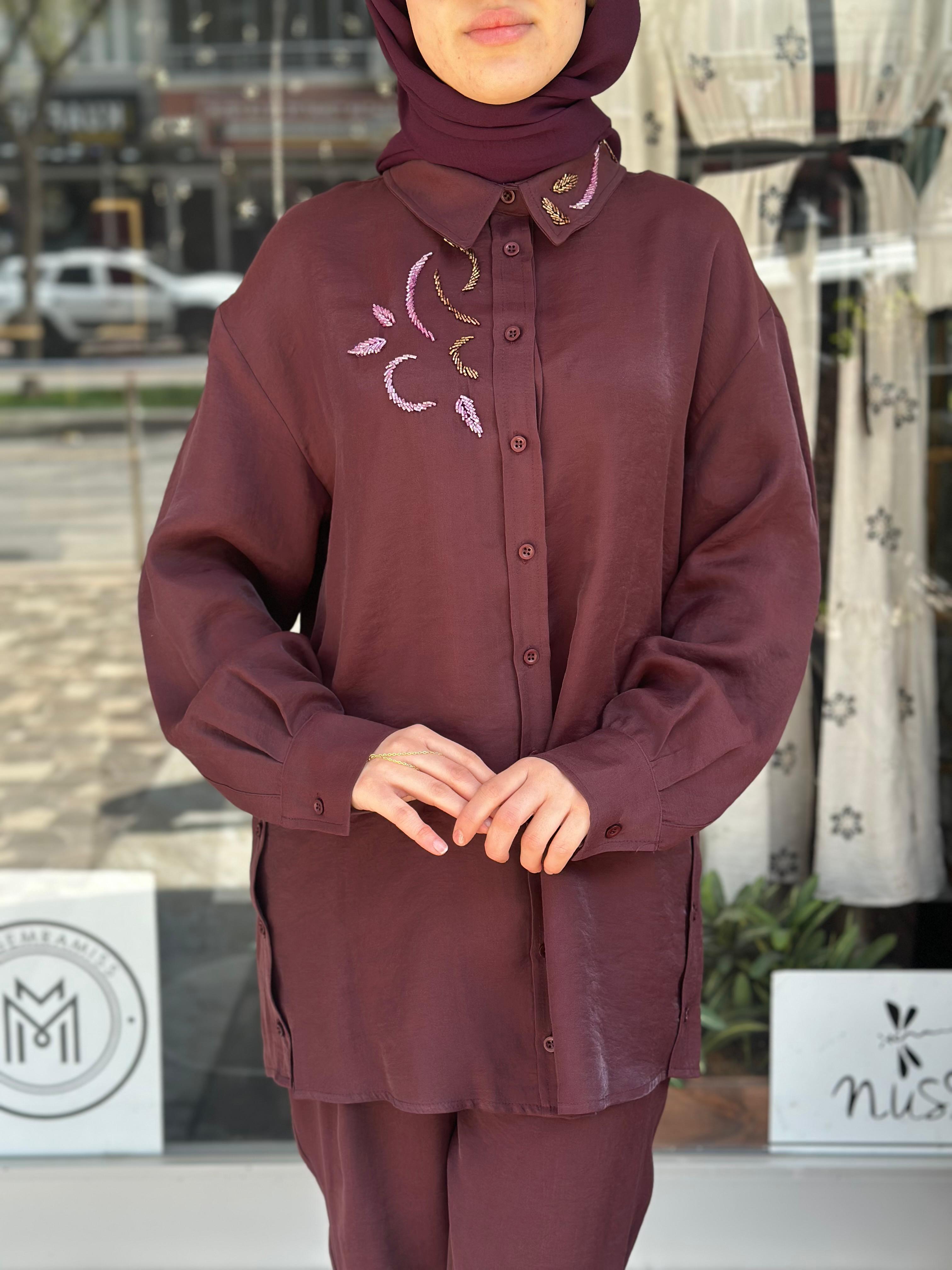 MİSSEMRAMİSS ELEGANT FLOW GÖMLEK BORDO