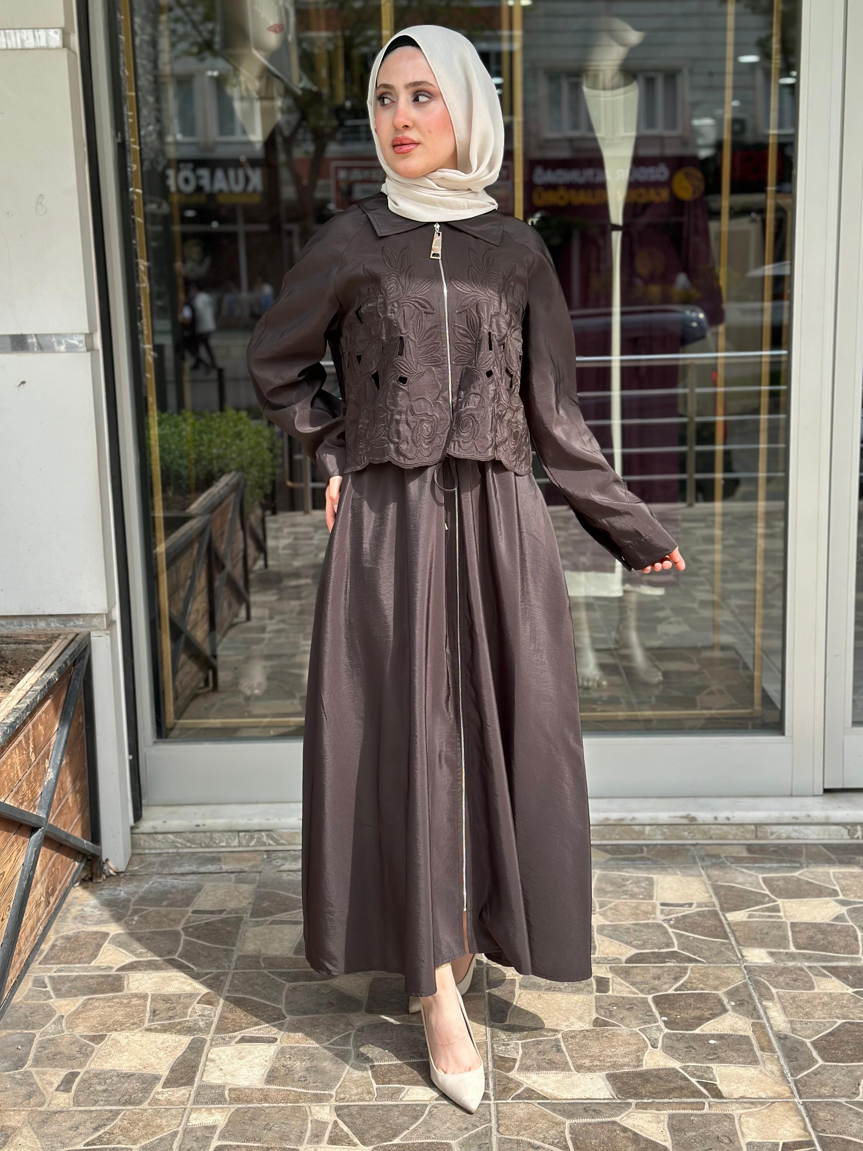 MİSSEMRAMİSS GRACE CUT ELBİSE KAHVERENGİ