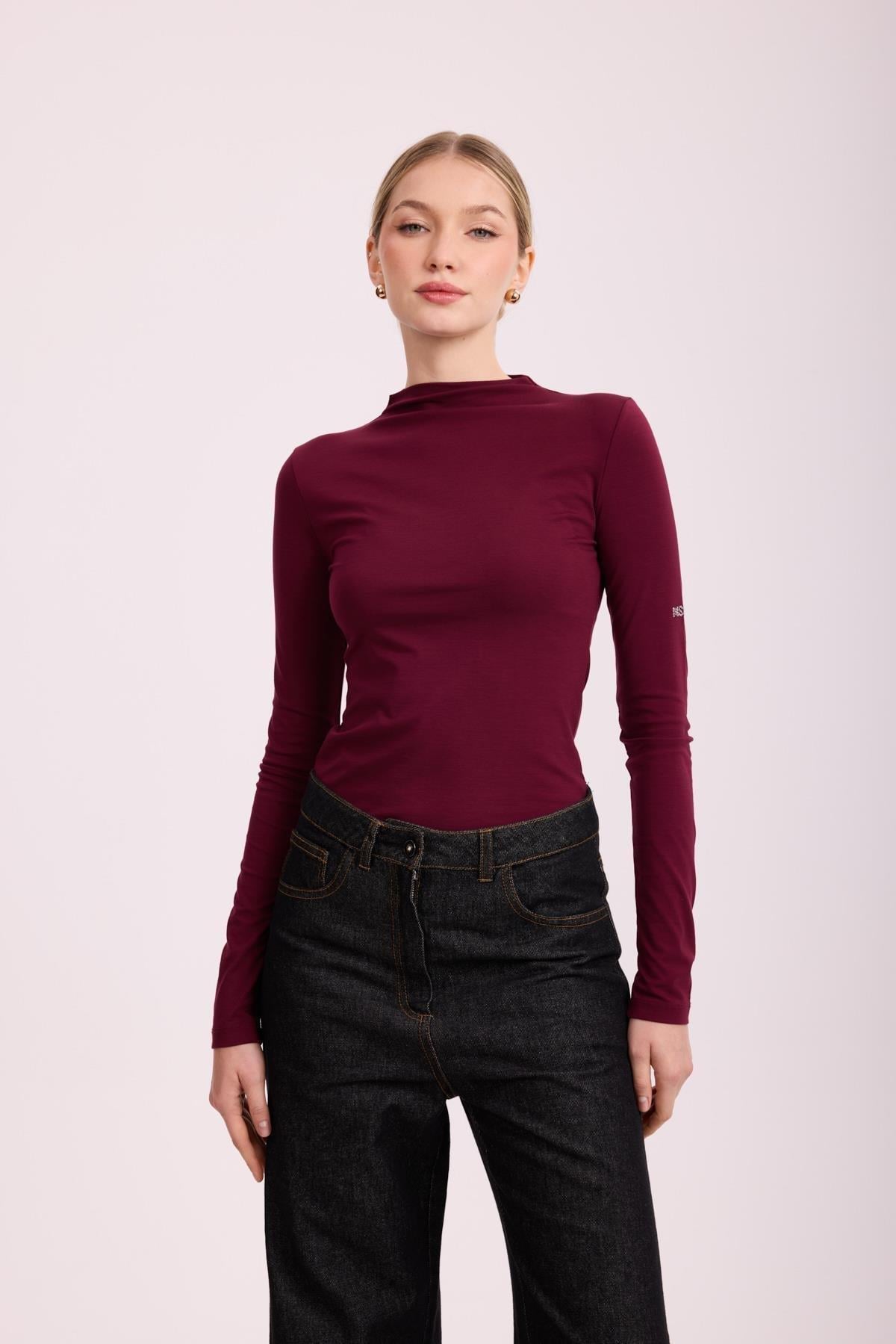 MİSSEMRAMİSS MSSM KOL TAŞLI RAYON BODY BORDO 