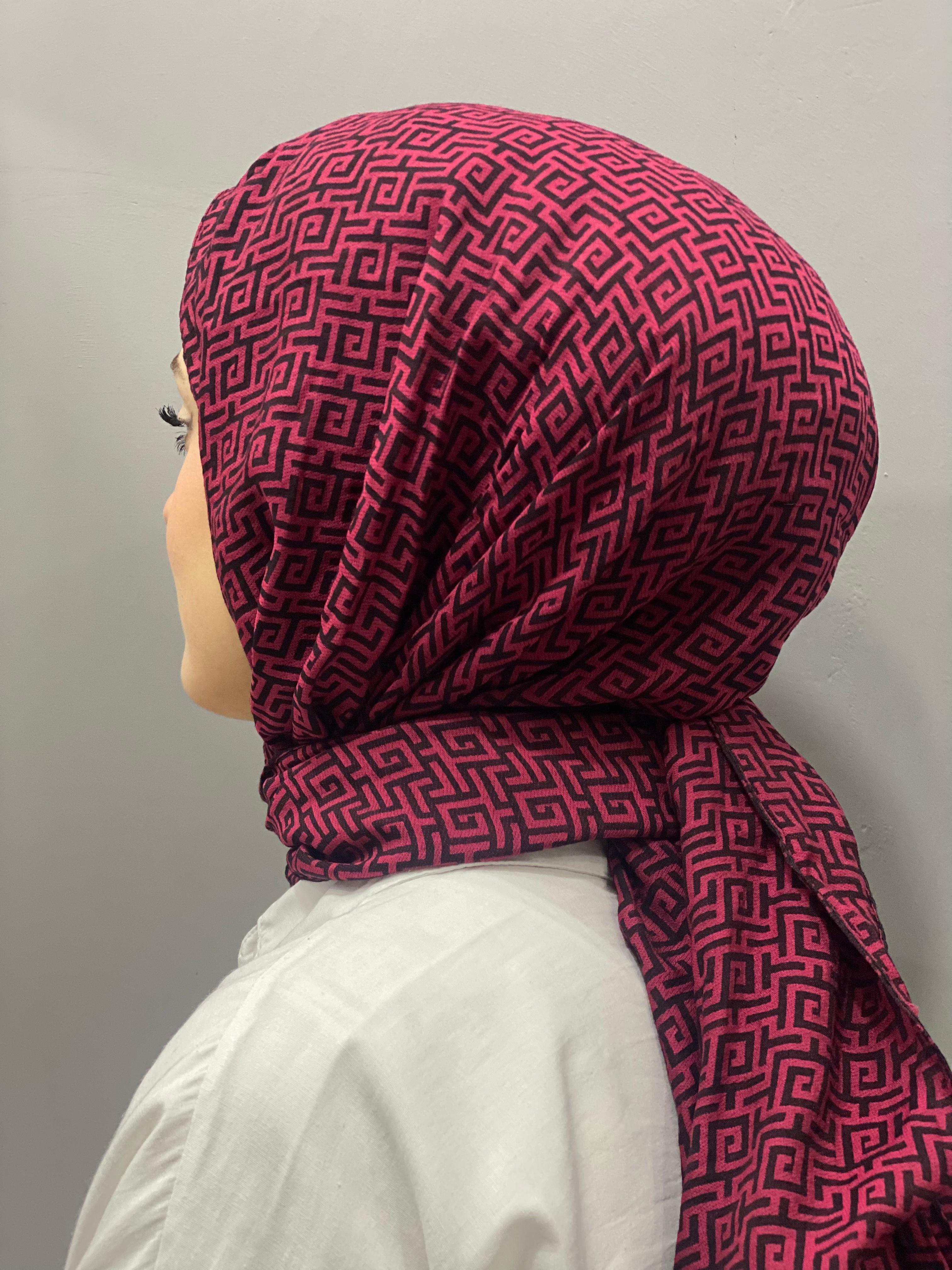 QOOQ DESENLİ ŞAL BORDO
